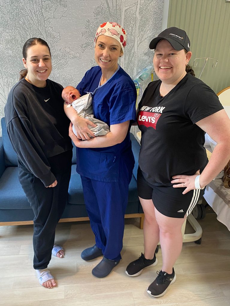 Dr Ebony with new born baby